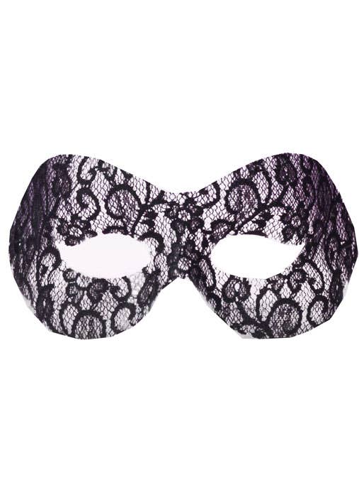 Naomi Black Lace Transparent Masquerade Mask View 2