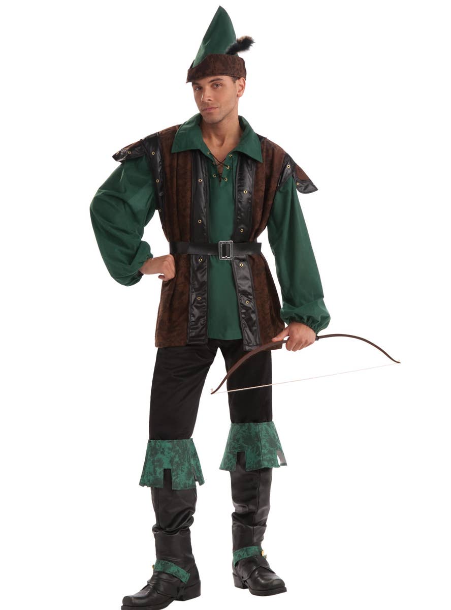 Deluxe Men's Robin Hood Hunter Fancy Dress Costume