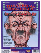 Fluffy Faux Grey Old Man Facial Hair Costume Accessory Kit - Main View