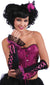 Black and Pink Burlesque Fingerless costume gloves main image