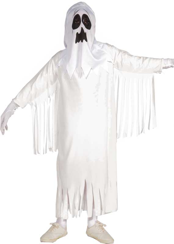 Kid's White Scary Ghost Costume Front View