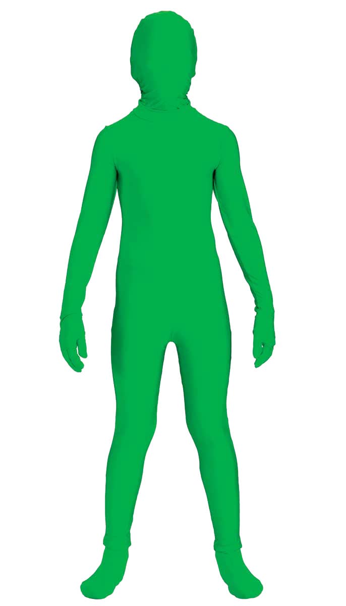 Green Teen Boys Second Skin Costume Jumpsuit - Main Image