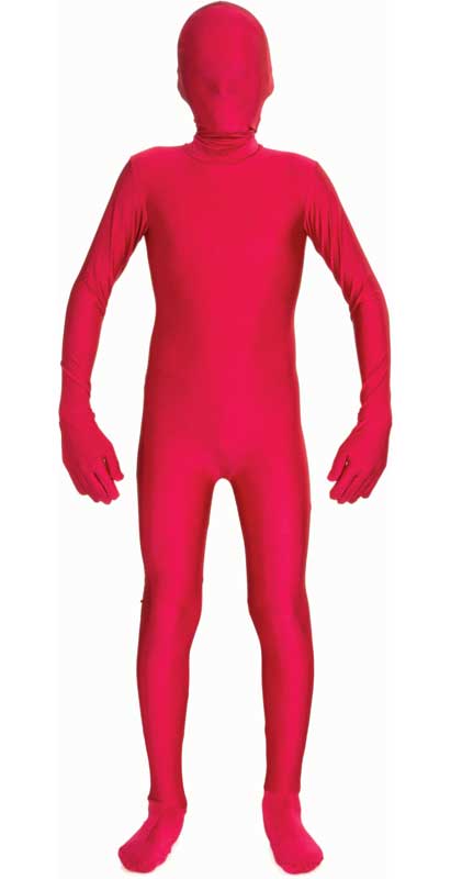 Teen Boy's Red Lycra Skin Suit Costume Front View