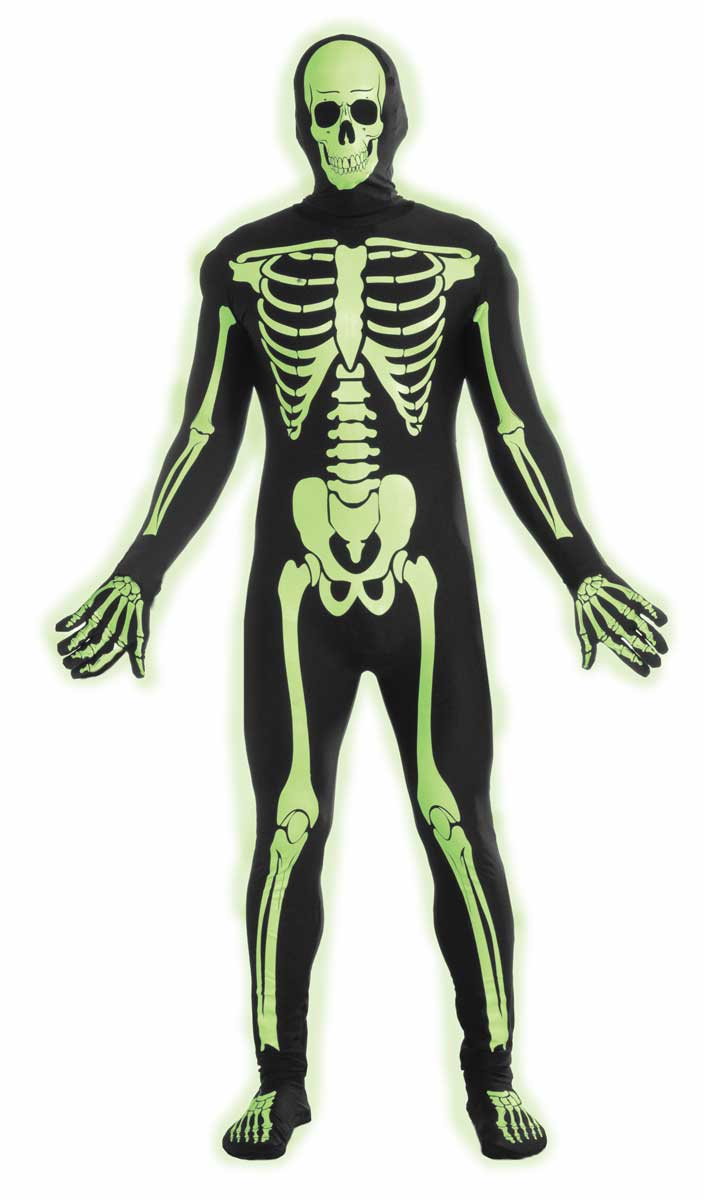 Teen Boy's Skeleton Skin Suit Costume Front View
