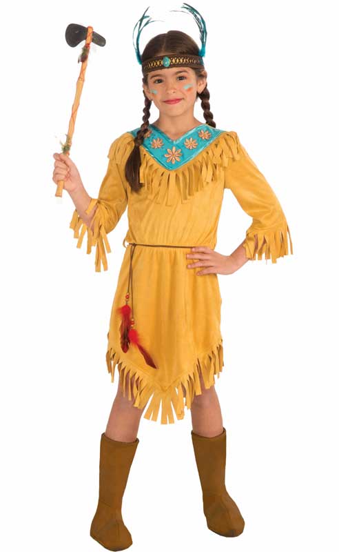 Girl's Native American Fancy Dress Costume Front View