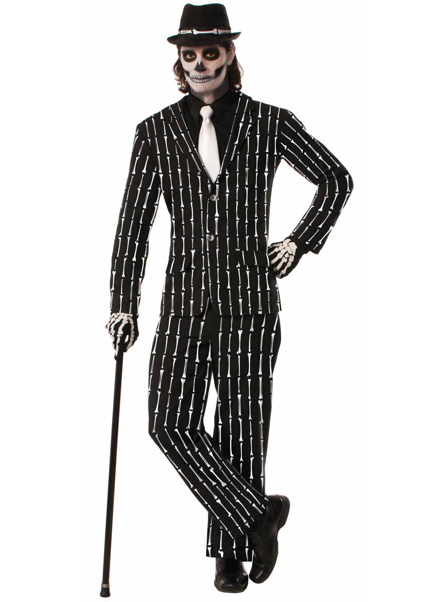 Men's Skeleton Print Costume Suit