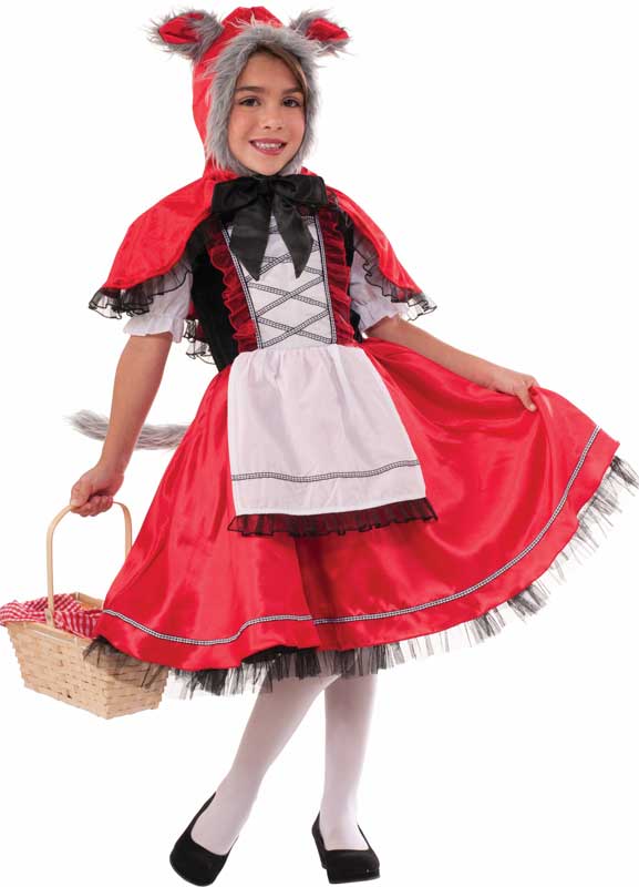 Girl's Red Riding Hood Wolf Costume Front View