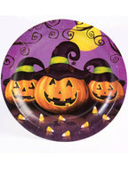 18cm Large Halloween Pumpkins Paper Party Plates Set of 8