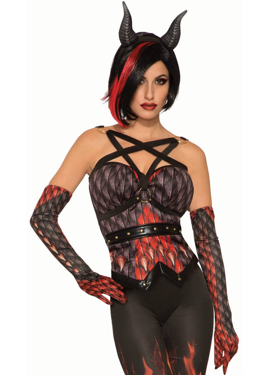 Women's Demon Scale Print Corset - Main Image