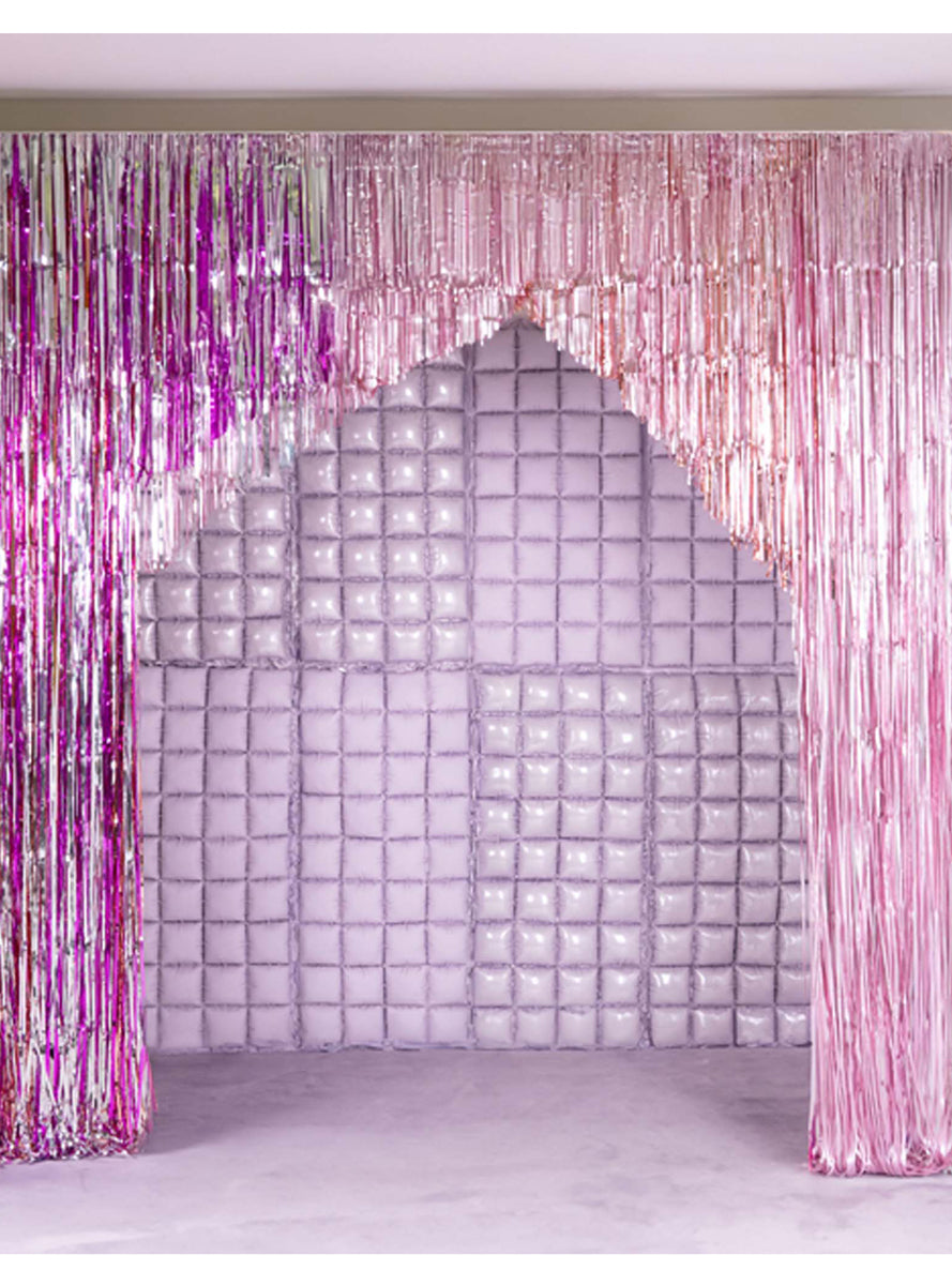Foil Balloon Curtain 110cm Lilac Party Backdrop - Lifestyle Image