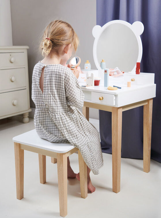 Forest White Wooden Dressing Table And Stool For Girls - Lifestyle Image 5