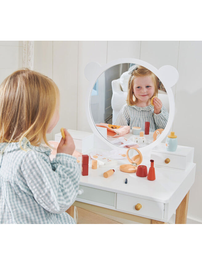 Forest White Wooden Dressing Table And Stool For Girls - Lifestyle Image 6