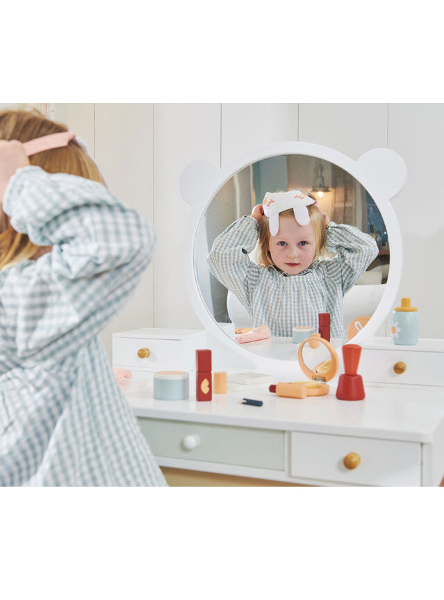 Forest White Wooden Dressing Table And Stool For Girls - Lifestyle Image 7