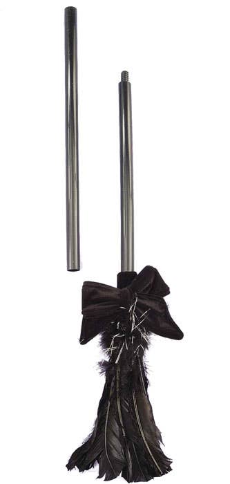 Black Feather Witch Broom Stick Halloween Costume Accessory