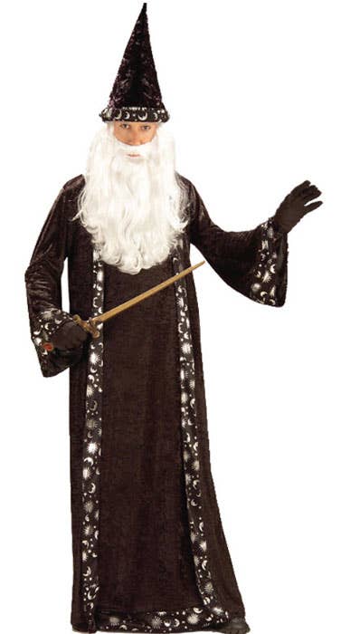 Men's Black Wizard Halloween Costume Front