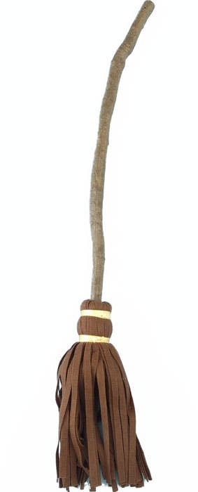 Crooked Brown Witch Broomstick Halloween Costume Accessory