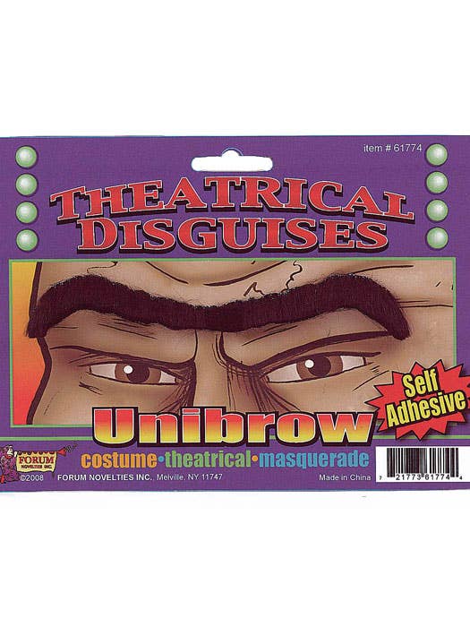 Stick On Black Monobrow Costume Eyebrows