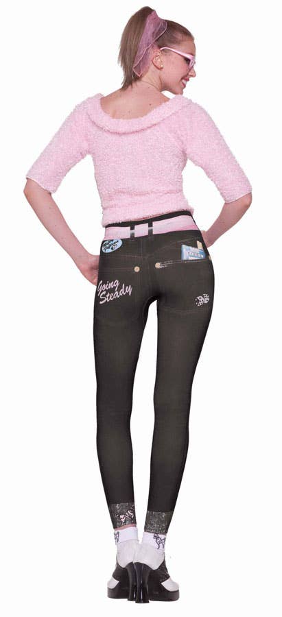 50's Women's Retro Skinny Leggings Costume Accessory Front