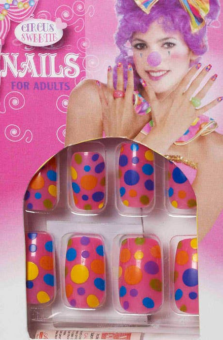 Colourful Polka Dot Rainbow Stick On Nails