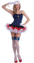 Women's Navy Blue Sexy Sailor Costume With Ruffled Red White And Blue Attached Skirt Main Image