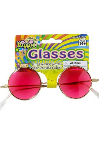 Pink John Lennon Teashade Hippie Costume Glasses