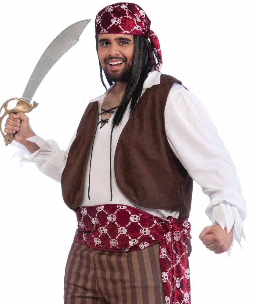 Shipwrecked Pirate Costume for Plus Size Men - Alternative Image