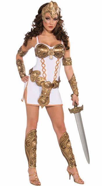 Womens Sexy Deluxe Roman Gladiator Costume - Main Image
