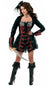 Black Suede Sexy Couture Pearl Pirate Costume for Women
