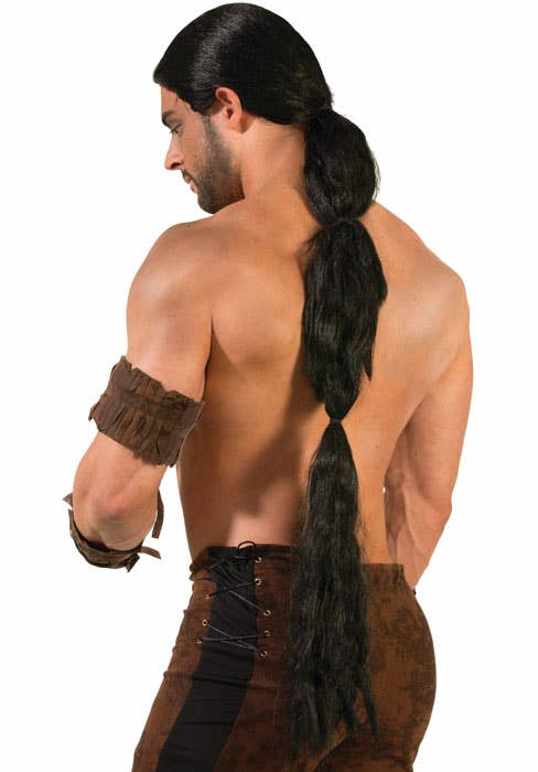 Long Black Khal Drogo Style Ponytail Costume Wig for Men