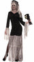 Tattered Black and Grey Reaper Bride Women's Halloween Costume - Main Image