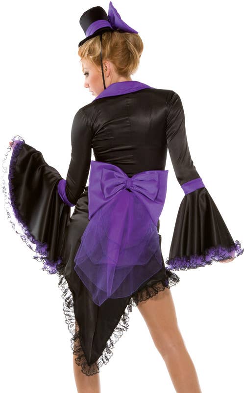 Black and Purple Sexy Vampire Women's Halloween Costume - Back Image