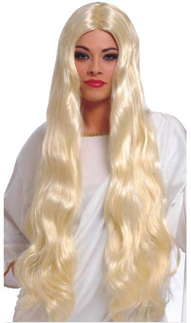 Extra Long Blonde Costume Wig | Womens Long Wavy Platinum Blonde Wig