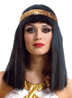 Long Black Cleopatra Costume Wig For Women With Gold Sequined Headband