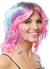 Women's Multicoloured Short Curly Costume Wig - Main Image