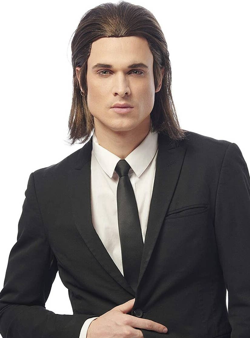 Mens Vinny Pulp Fiction Dark Brown Costume Wig