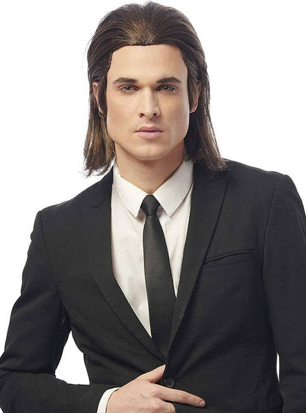 Mens Vinny Pulp Fiction Dark Brown Costume Wig