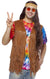 Mens Brown Fringed Hippie Costume Vest - Main Image