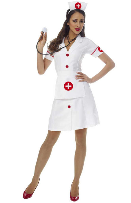 Women's Classic Nurse Fancy Dress Costume Main Image