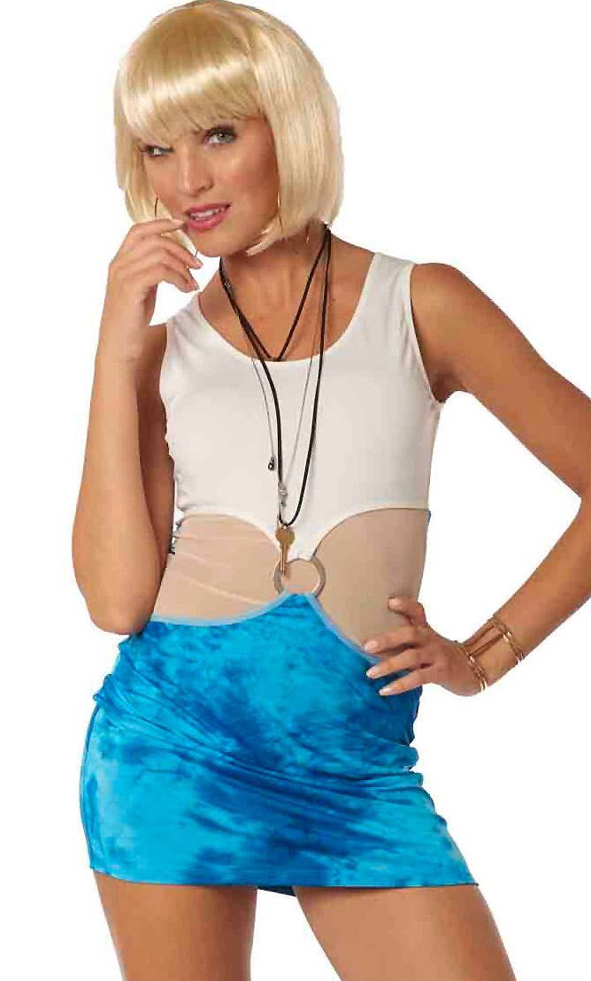 Womens Blue and White Cut Out Vivian Costume Womens Blue and White Cut Out Vivian Costume