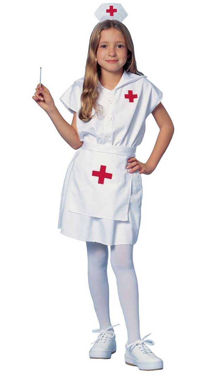 Short Sleeve Nurse Uniform Costume for Girls