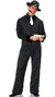 Men's Black and White Pinstripe 1920s Gangster Fancy Dress Costume - Main Image