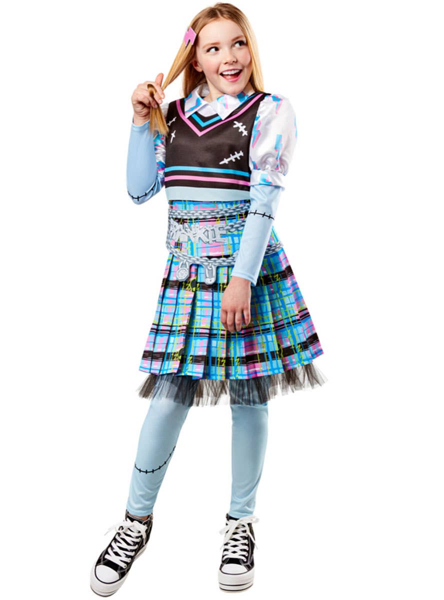 Image of Frankie Stein Girls Deluxe Monster High Costume