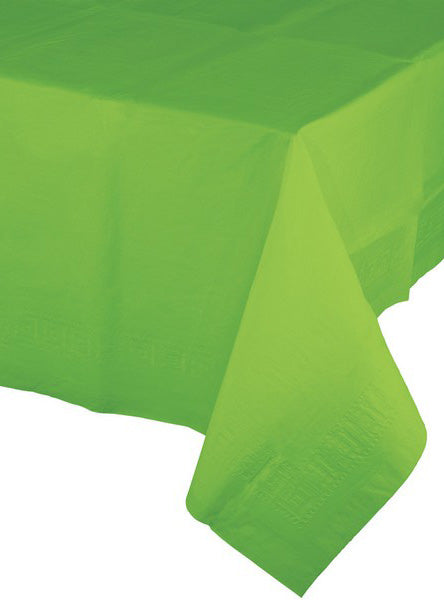 Fresh Lime Green 274cm Tissue and Plastic Back Table Cover – Main Image