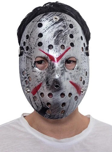 Friday the 13 Adults Silver Hockey Mask - Main Image