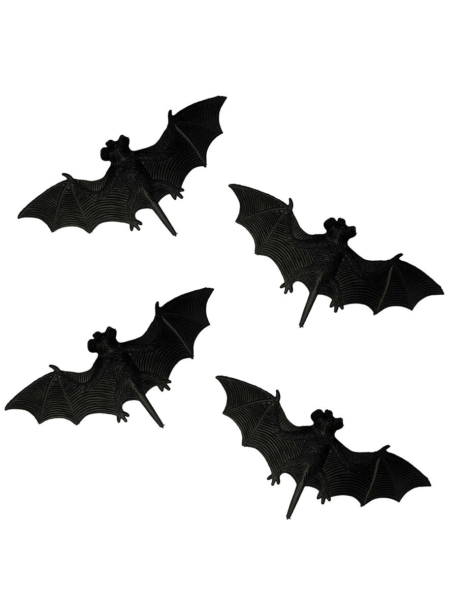 6 Pack of Halloween Fright Night Mini Bat Decorations - Main Image