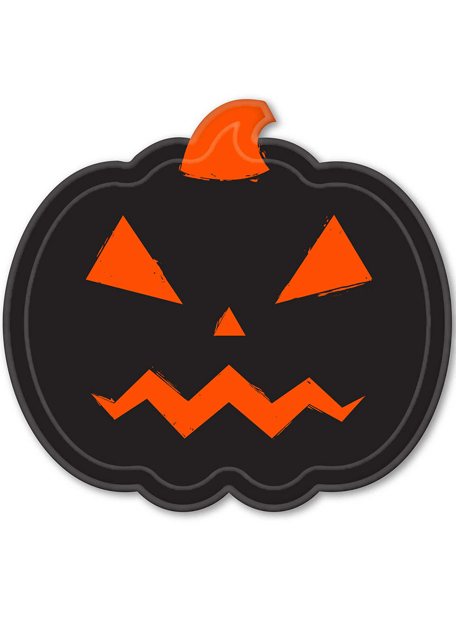 17cm Halloween Fright Night Pumpkin Paper Plates - Main Image
