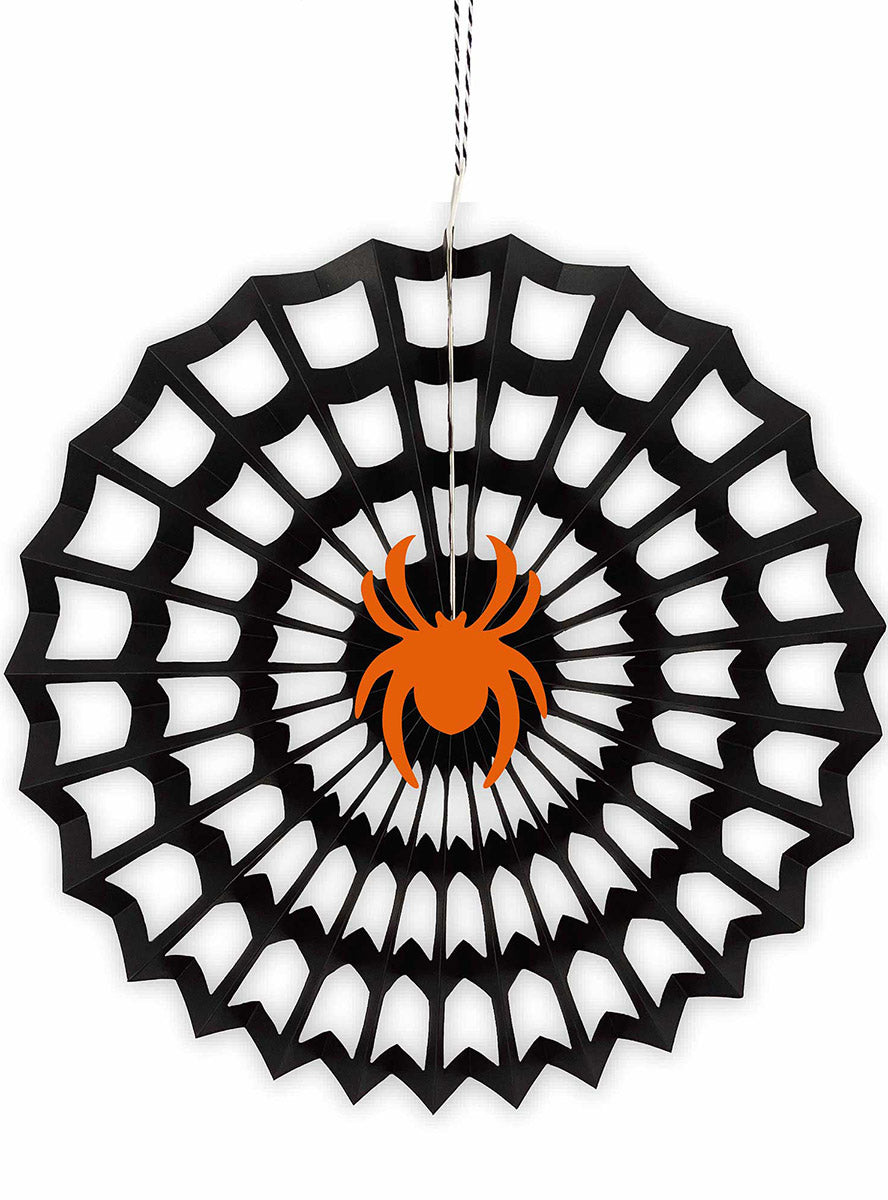3 Pack of Halloween Fright Night Hanging Spiderweb Decorations - Close Image 1