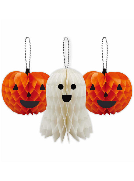 3 Pack of Halloween Fright Night Honeycomb Decorations - Main Image