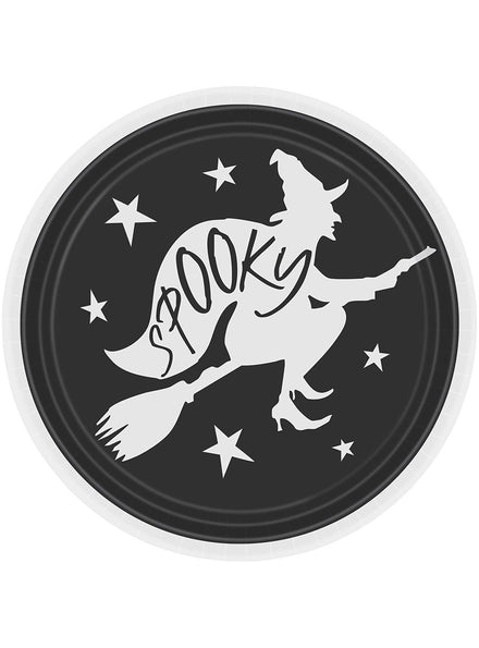 Pack of 8 Halloween Fright Night Witch Paper Plates - Main Image