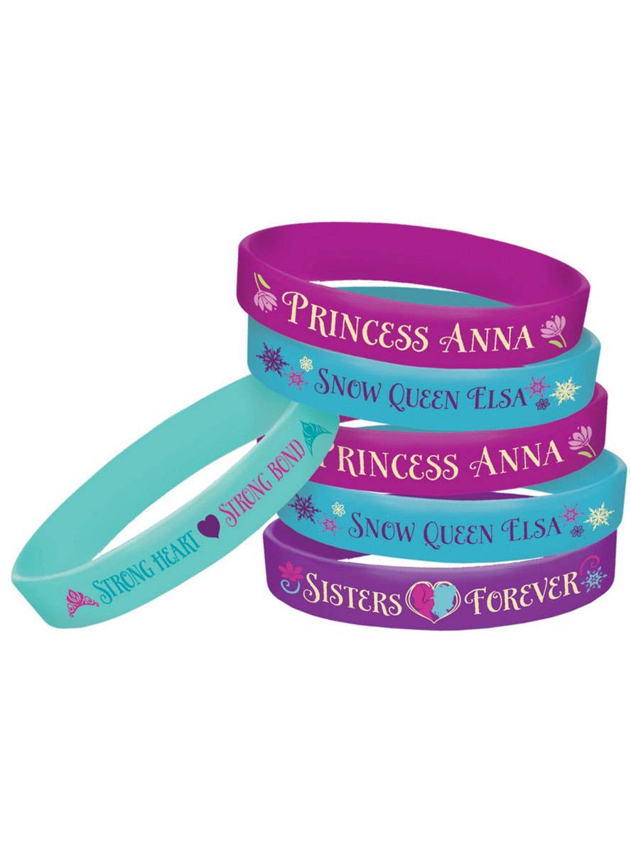Image of Frozen Pack of 4 Rubber Bracelets Party Favours